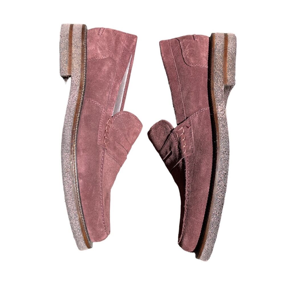 Donald Pliner Plum Suede Penny Loafer Landry Size 9 - Picture 5 of 8